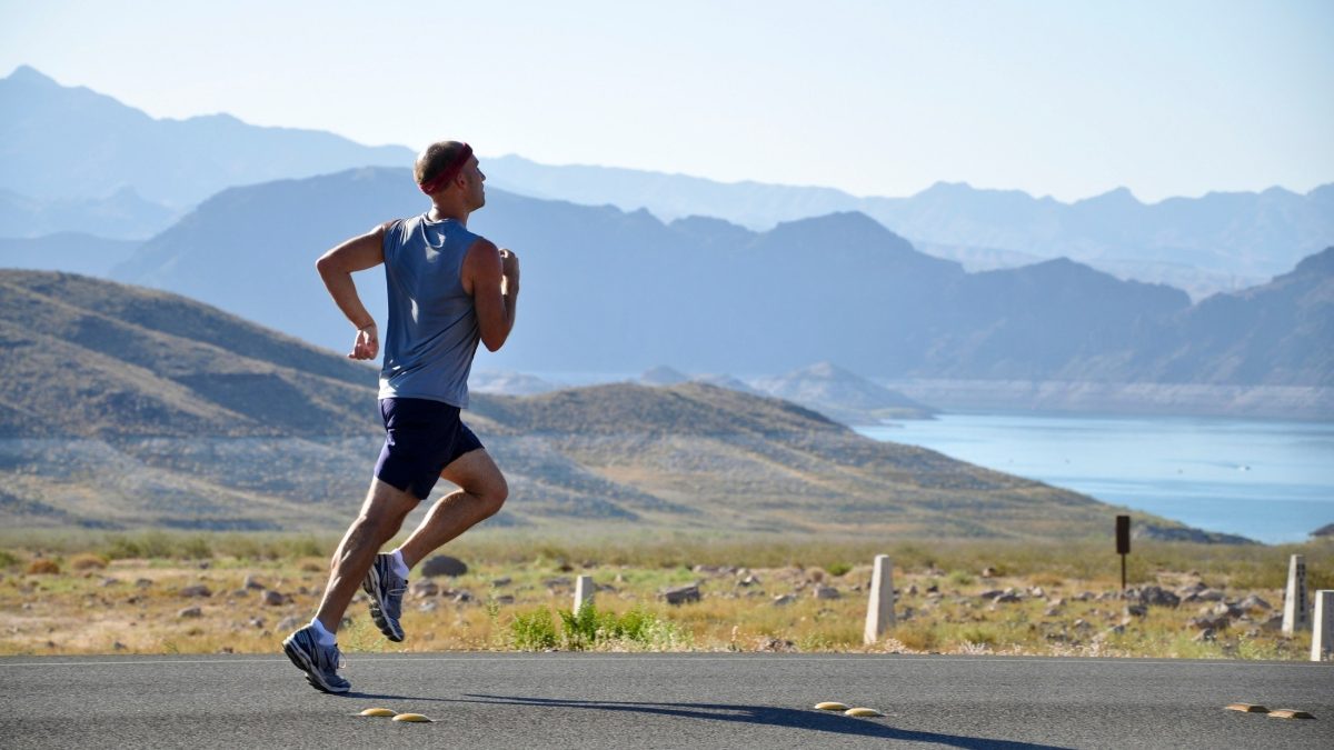 Man running on the street