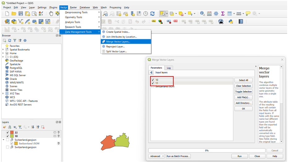 Merge Vector Layers in QGIS