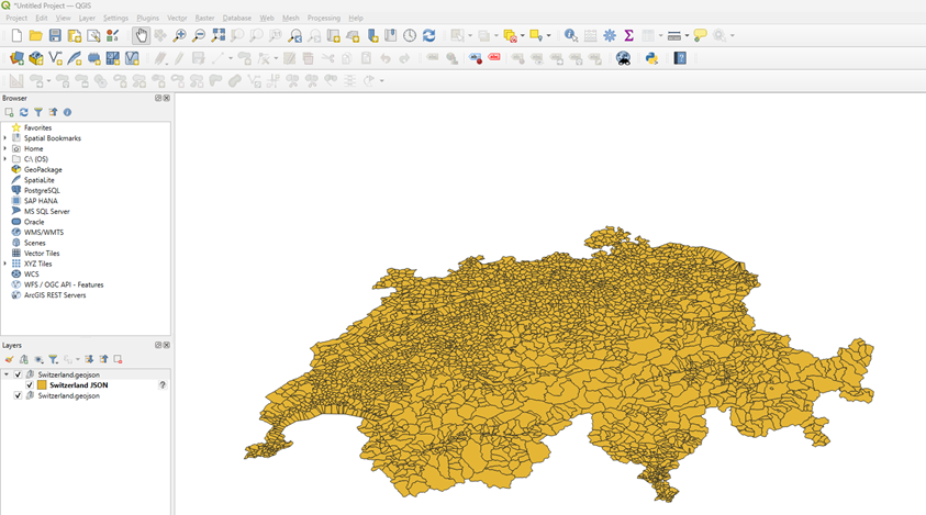 4-digit postal code map of Switzerland