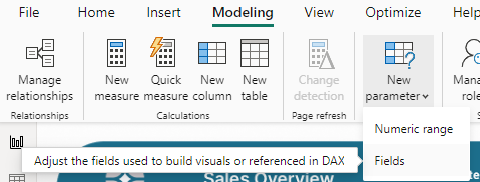 Create a new parameter in power bi