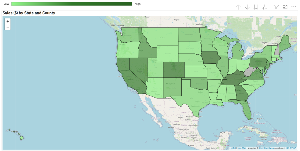 Sales Map by State: Power BI Sales Dashboard Solution