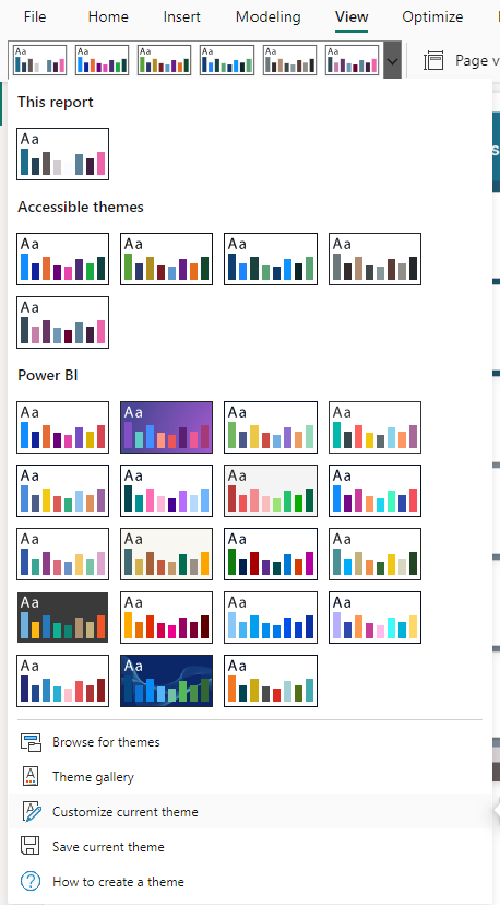 Power Bi dashboard design ideas color palettes in power bi