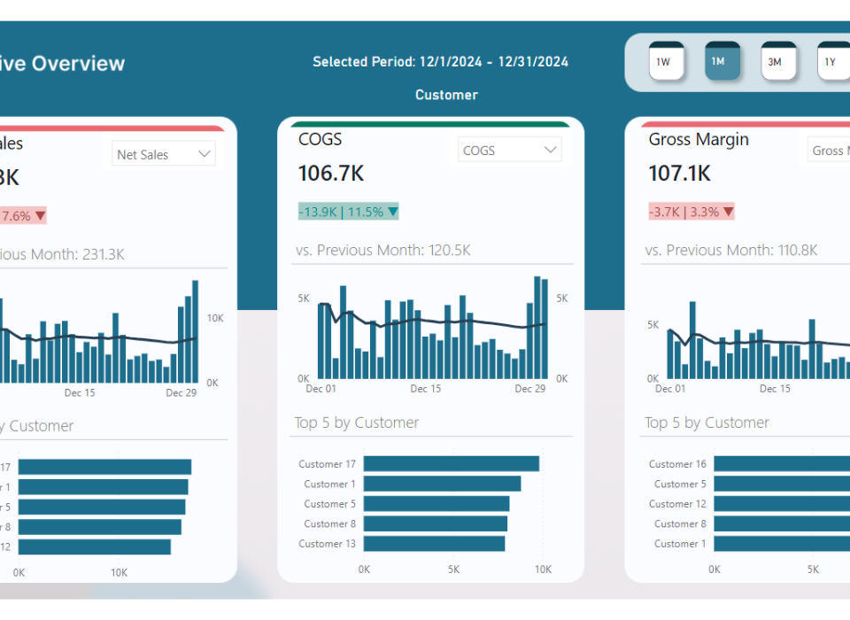 Example Power BI Executive Dashboard Finance