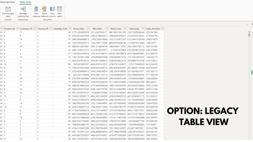 Legacy Light mode in Power BI desktop