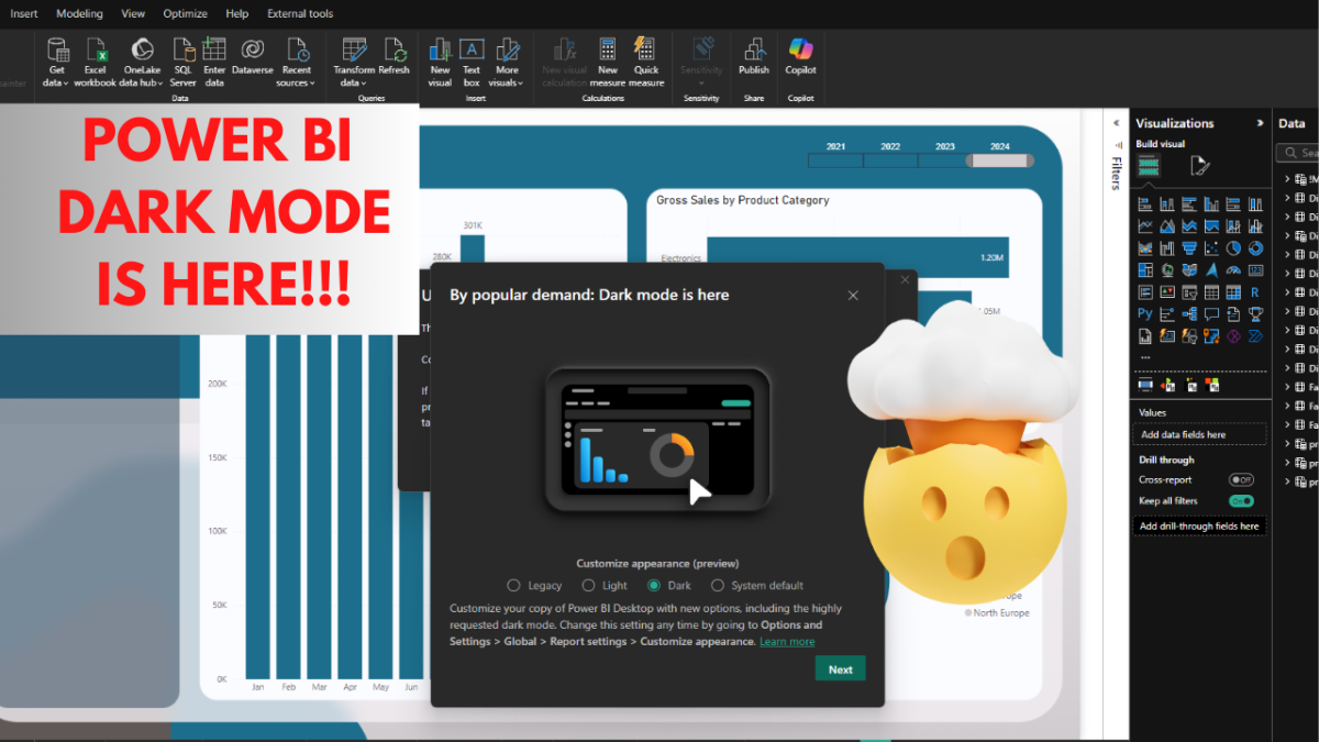 Power BI Dark Mode is here