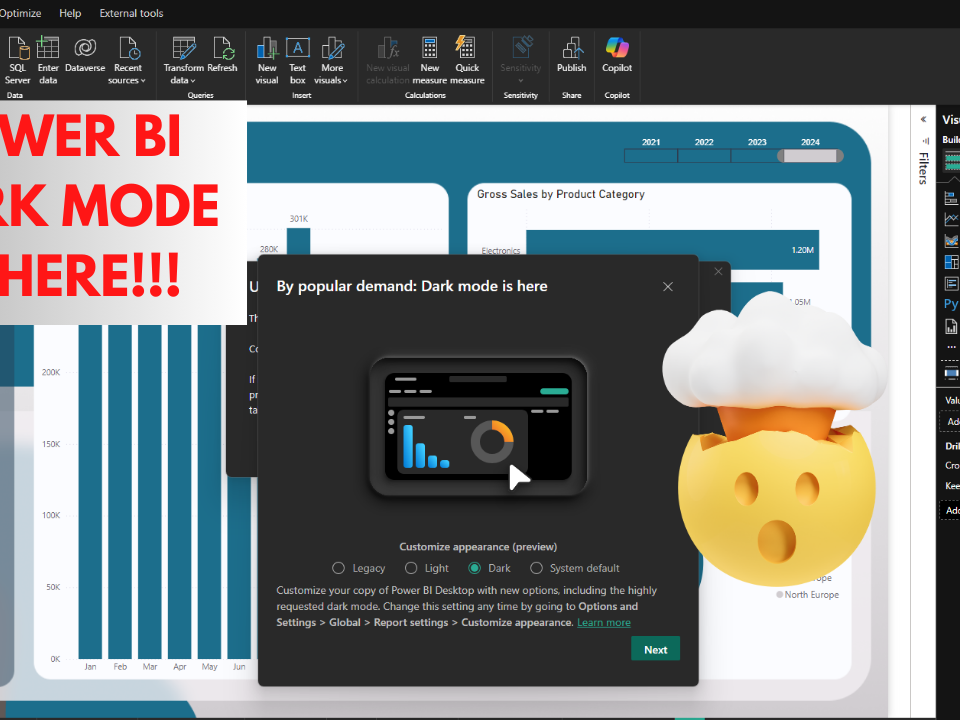 Power BI Dark Mode is here