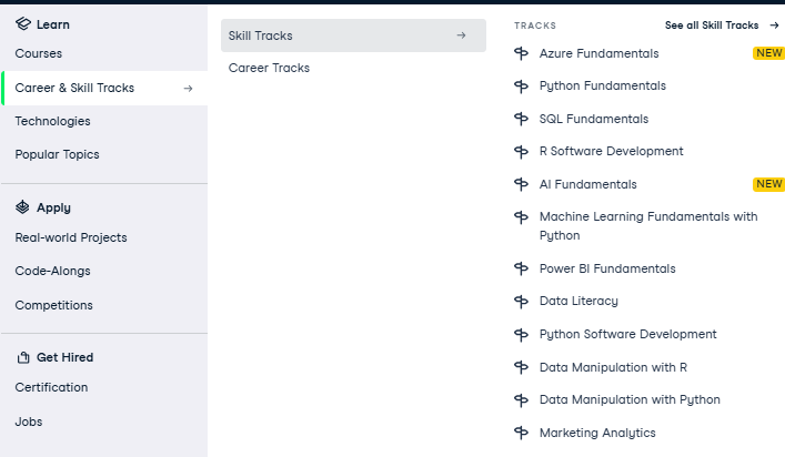 Skill tracks at datacamp. Is datacamp good? Let's look at our review!