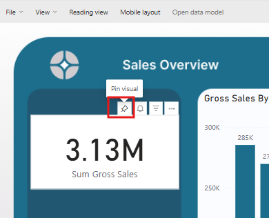 Pin the KPI Card to a Dashboard to activate data driven alerts