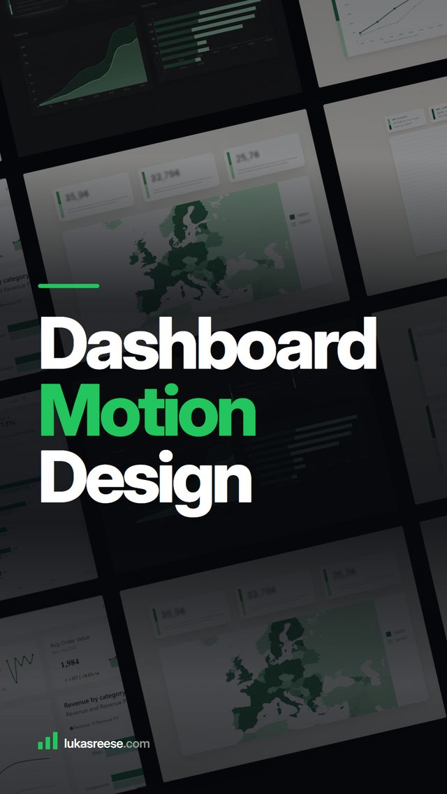Dashboard motion design showing a wall of Power BI dashboards drifting slowly in formation